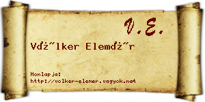 Völker Elemér névjegykártya